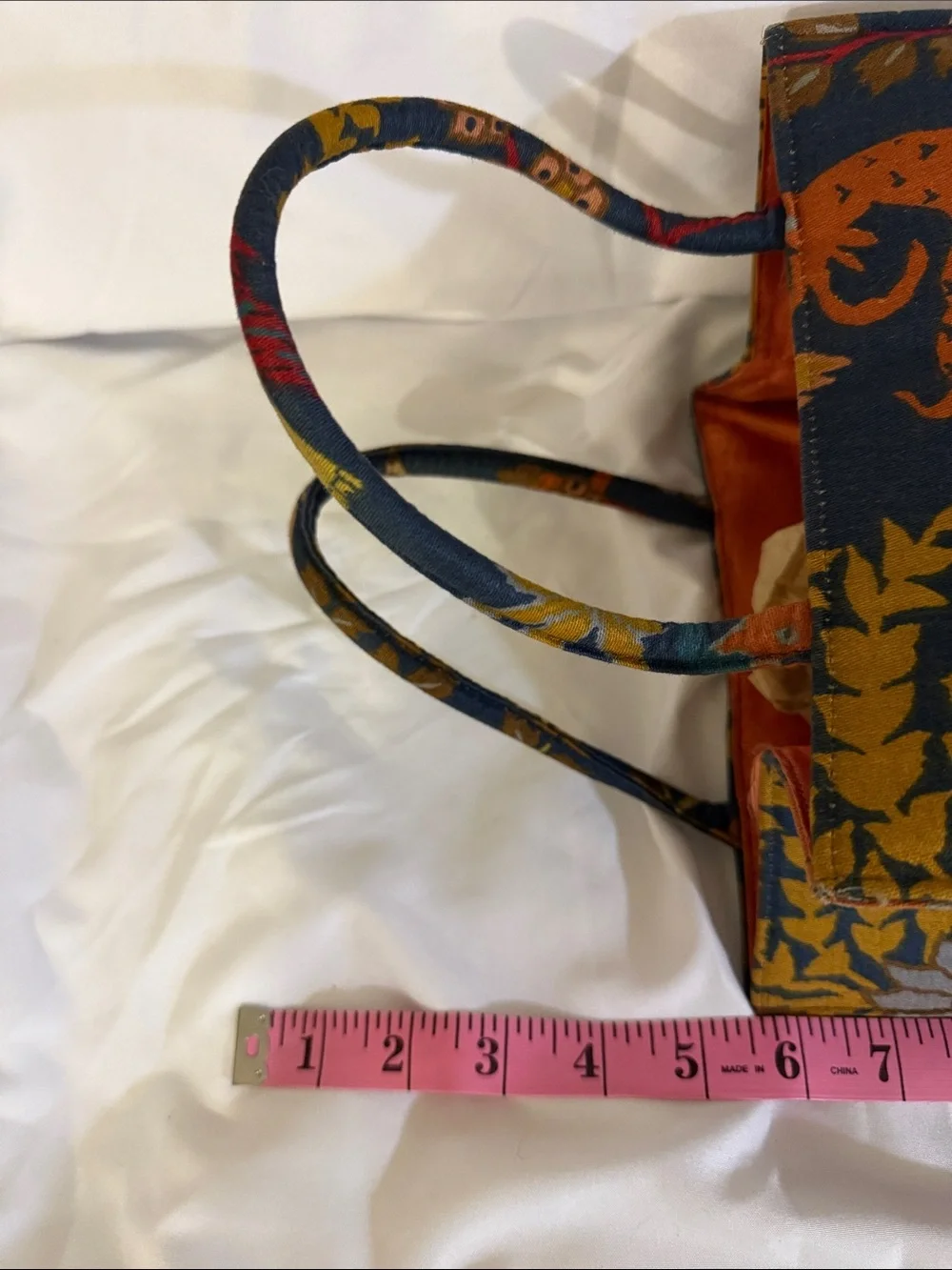 Margaret Smith Vintage Navy Multicolor Animal-Print Canvas Tote